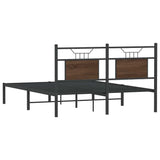 Bed Frame without Mattress Brown Oak 140x200 cm Engineered Wood 4106842