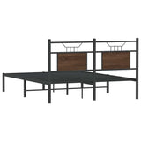 Bed Frame without Mattress Brown Oak 140x200 cm Engineered Wood 4106842