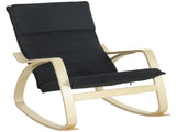 Lounge Chair, Comfortable Relax Rocking Chair with Headrest, 67W x 92D x 89H cm, Black T3398P548066