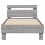 Bed Frame without Mattress with LED Lights Grey Sonoma 90x190 cm Single 838748