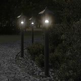 ZNTS Outdoor Floor Lamps 3pcs Black 80 cm Stainless Steel 4006386