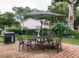 5 Pieces Garden Set for 4, Cast Aluminium Outdoor Set with 4 Armchairs and Round T3398P320369