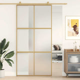 Sliding Door Gold 102,5x205 cm Frosted ESG Glass and Aluminium 155159