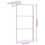 Walk-in Shower Wall with Clear ESG Glass Gold 100x195 cm 154939
