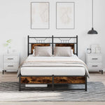 Bed Frame without Mattress Smoked Oak 120x200 cm Engineered Wood 4106906