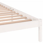 Bed Frame without Mattress Solid Wood Pine 160x200cm White 810441