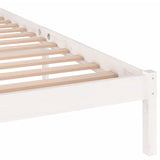 Bed Frame without Mattress Solid Wood Pine 160x200cm White 810441
