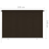 Outdoor Roller Blind 225 cm Brown 312973