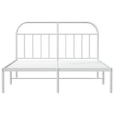 Metal Bed Frame without Mattress with Headboard White 180x200cm 353688