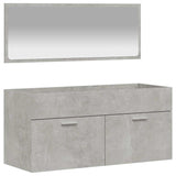 Bathroom Cabinet with Mirror Concrete Grey Engineered Wood 833887