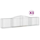 Arched Gabion Baskets 3 pcs 400x50x80/100 cm Galvanised Iron 3146984
