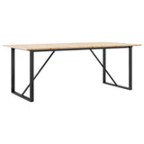 ZNTS Dining Table O-Frame 200x100x75 cm Solid Wood Pine and Cast Iron 3282679