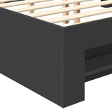 Bed Frame with Headboard Black 120 x 200 cm Engineered Wood 3408775
