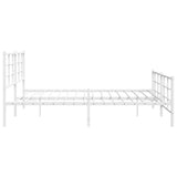 Metal Bed Frame without Mattress with Footboard White 183x213cm 355633