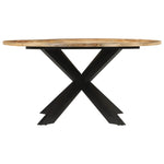 ZNTS Dining Table Ø150x76 cm Solid Rough Wood Mango 351710