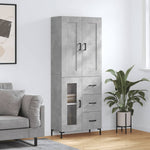 Highboard Concrete Grey 69.5x34x180 cm Engineered Wood 3199941