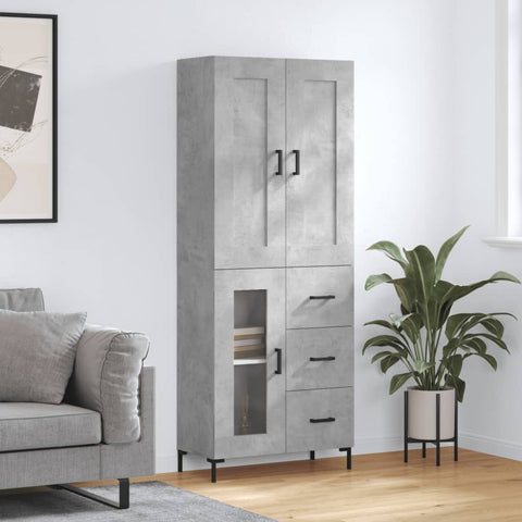 Highboard Concrete Grey 69.5x34x180 cm Engineered Wood 3199941