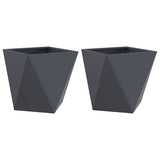 Planter 2 pcs Anthracite 40 x 40 x 40 cm Steel 883827