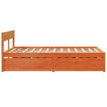Bed Frame without Mattress Wax Brown 140x190 cm Solid Wood Pine 3282356