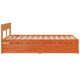 Bed Frame without Mattress Wax Brown 140x190 cm Solid Wood Pine 3282356