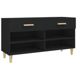 Shoe Cabinet Black 102x35x55 cm Engineered Wood 812817