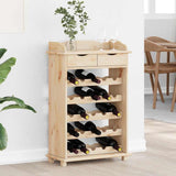 Wine Rack Natural 58 x 28 x 90 cm Solid Pine Wood 4012189