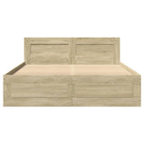 Bed Frame with Headboard without Mattress Sonoma Oak 120x190 cm Small Double 3295606