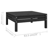 10 Piece Garden Lounge Set Black Solid Wood Pine 3083368