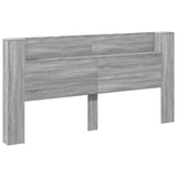 Storage Headboard with LED Grey Sonoma Engineered Wood 3418698