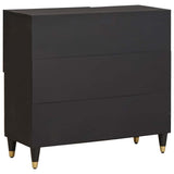 Sideboard with Shelf Black 80 x 33 x 75 cm Solid Mango Wood 4018835