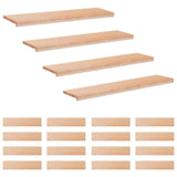 Stair Treads 20 pcs 120 x 25 x 2 cm Natural Solid Beech Wood 3446477