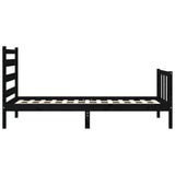 Bed Frame without Mattress Black 100x200 cm Solid Wood Pine 3192030