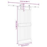 Sliding Door with Hardware Set 90x210 cm Solid Wood Pine 3332661