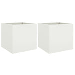 ZNTS Planters 2 pcs White 49x47x46 cm Steel 841562