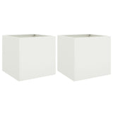 ZNTS Planters 2 pcs White 49x47x46 cm Steel 841562