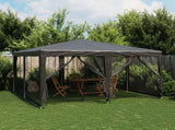 Party Tent with 8 Mesh Sidewalls Anthracite 4x4 m HDPE 4010064