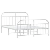 Metal Bed Frame without Mattress with Footboard White 180x200cm 353706