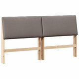 Upholstered Headboard Taupe 200 cm Solid Pine Wood 879267
