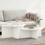 Coffee Table 2 pcs White Solid pine wood 873536