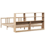 Bookcase Bed without Mattress 200x200cm Solid Wood Pine 3322323