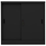 Office Cabinet with Sliding Door Black 90x40x90 cm Steel 335952
