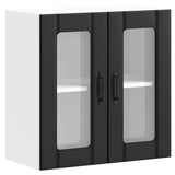 Kitchen Wall Cabinet with Glass Door Lucca Black Engineered Wood 853908