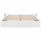 Storage Bed with Storage Pure White 137 x 190 cm Faux leather 3369973