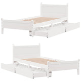 Bed Frame without Mattress White 90x200 cm Solid Wood Pine 3309780