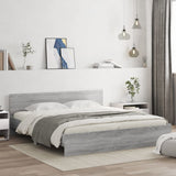 Bed Frame Grey Sonoma Engineered wood, Plywood slats 200 x 200 cm 3207586