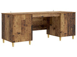 Desk with Shelf Old Wood 142.5 x 50 x 75 cm Engineered Wood 3414601