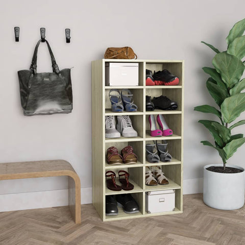 Shoe Rack Sonoma Oak 54x34x100.5 cm Engineered Wood 800399