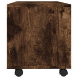 TV Cabinet with Castors Smoked Oak 90x35x35 cm Engineered Wood 815258