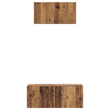 TV Cabinet Set Wall-mounted 2 pcs Old Wood Engineered Wood 3393381