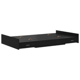 Storage Bed Frame Black Oak 120 x 200 cm Engineered Wood 3335302